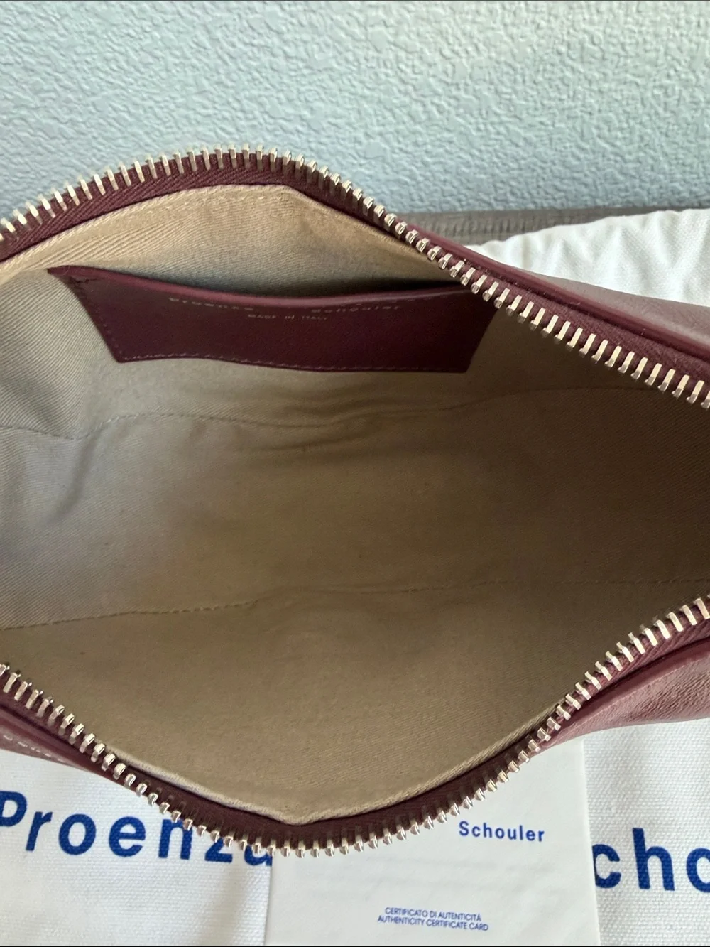 Brand New Proenza Schouler Small Slide Leather Hobo Bag – Burgundy NWT - Picture 7 of 9